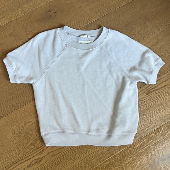 Entireworld Short Sleeve Sweatshirt in Color Faint Blue - Picture 2 of 6